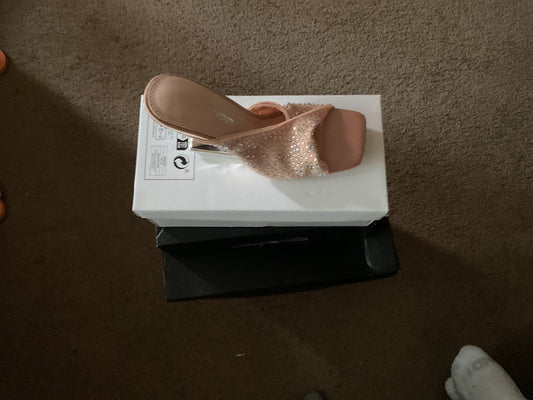 Nude bling heels