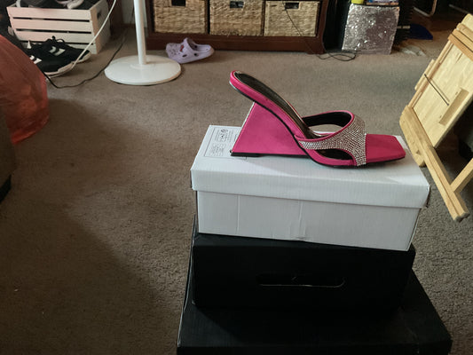 Pink bling platform shoes
